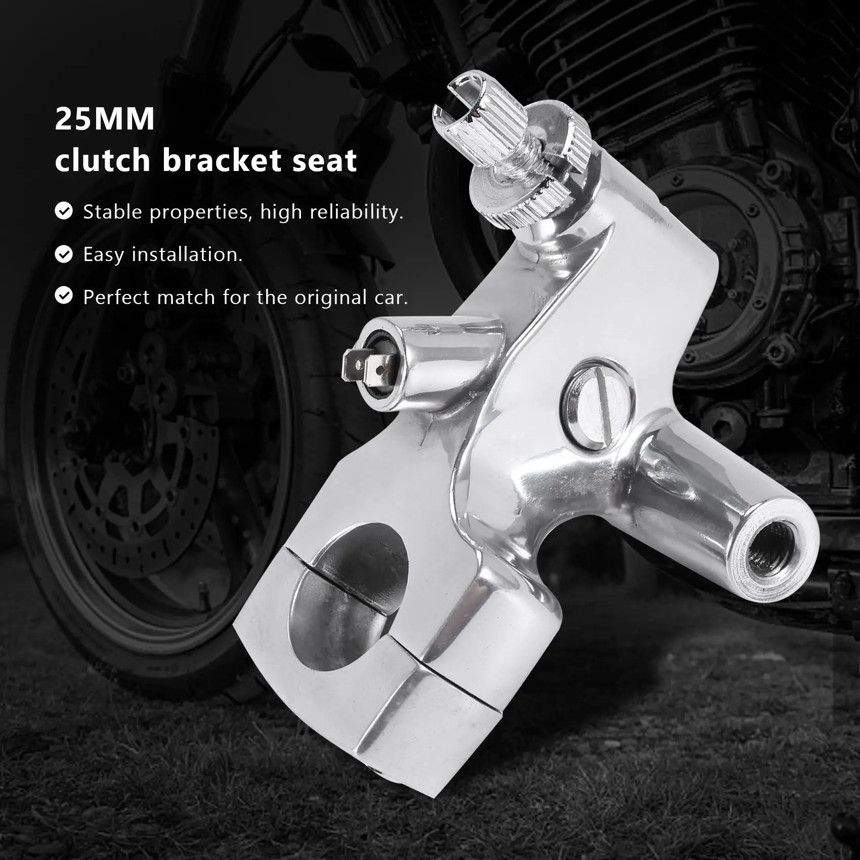 25mm 1inch Motorcycle Clutch Lever Mount Holder for Honda Shadow 600 VT750 Silver Aluminum Alloy