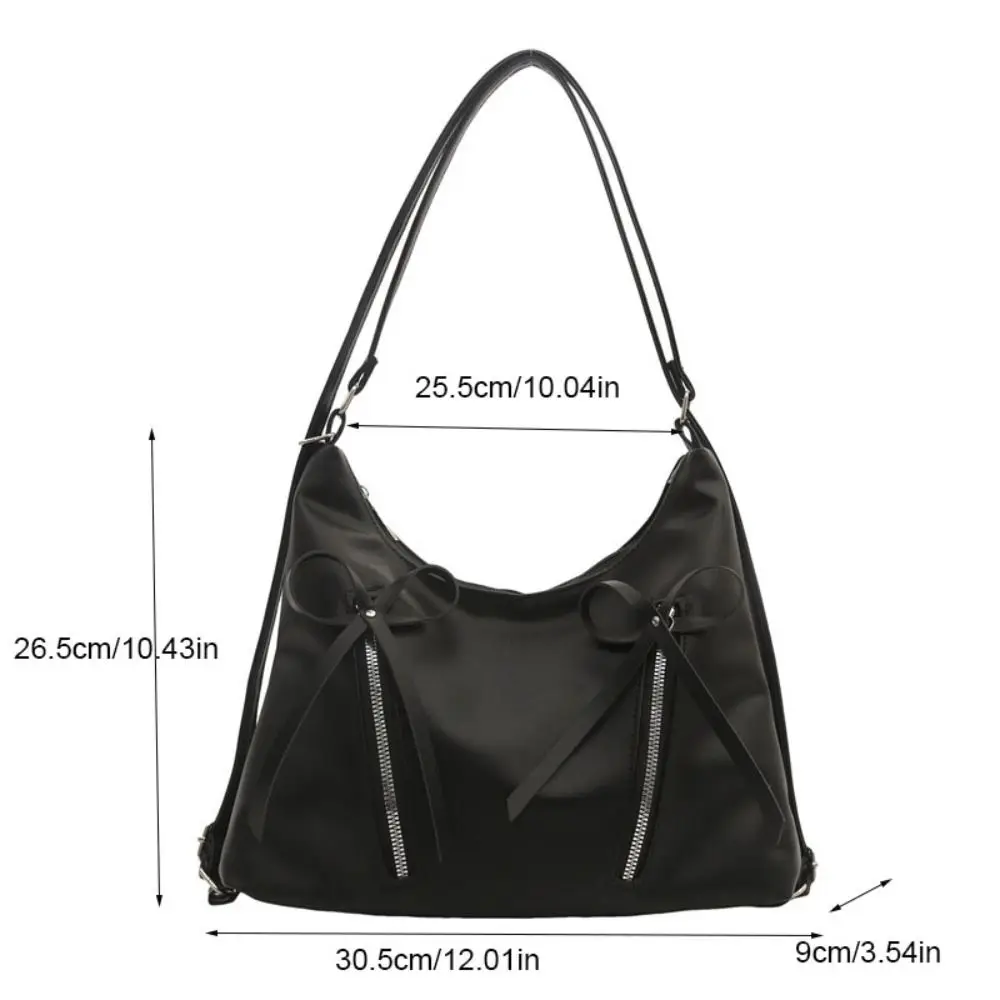 Fashion Bow Backpack Women Girl Large Capacity Tote Bag PU Leather Underarm Shoulder Crossbody Bag Y2K Handbag