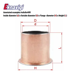 5/10PCS SF-1F Inner Diameter 6 8 10 12 14  Self-lubricating Bearing with Flanged Step Compound Copper Sleeve Guide Bush