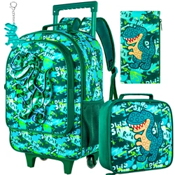 Rolling Backpack for Boys Girls, Kids Roller School Bag with Wheels Toddler Wheeled Bookbag Elementary