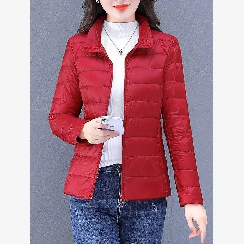 المرأة أسفل القطن Jaet شتاء جديد Faion خفيفة الوزن الدفء ملابس خارجية الخبز Sle معطف عادي رقيقة ort طول #5