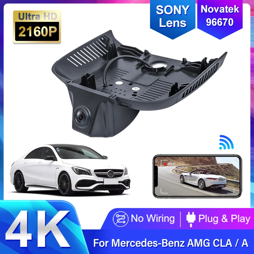 For Mercedes Benz AMG A35 CLA35 for Mercedes Benz A Class w177 B Class w247 w118 4K Dash Cam 2160P Wifi Car DVR Driving Recorder