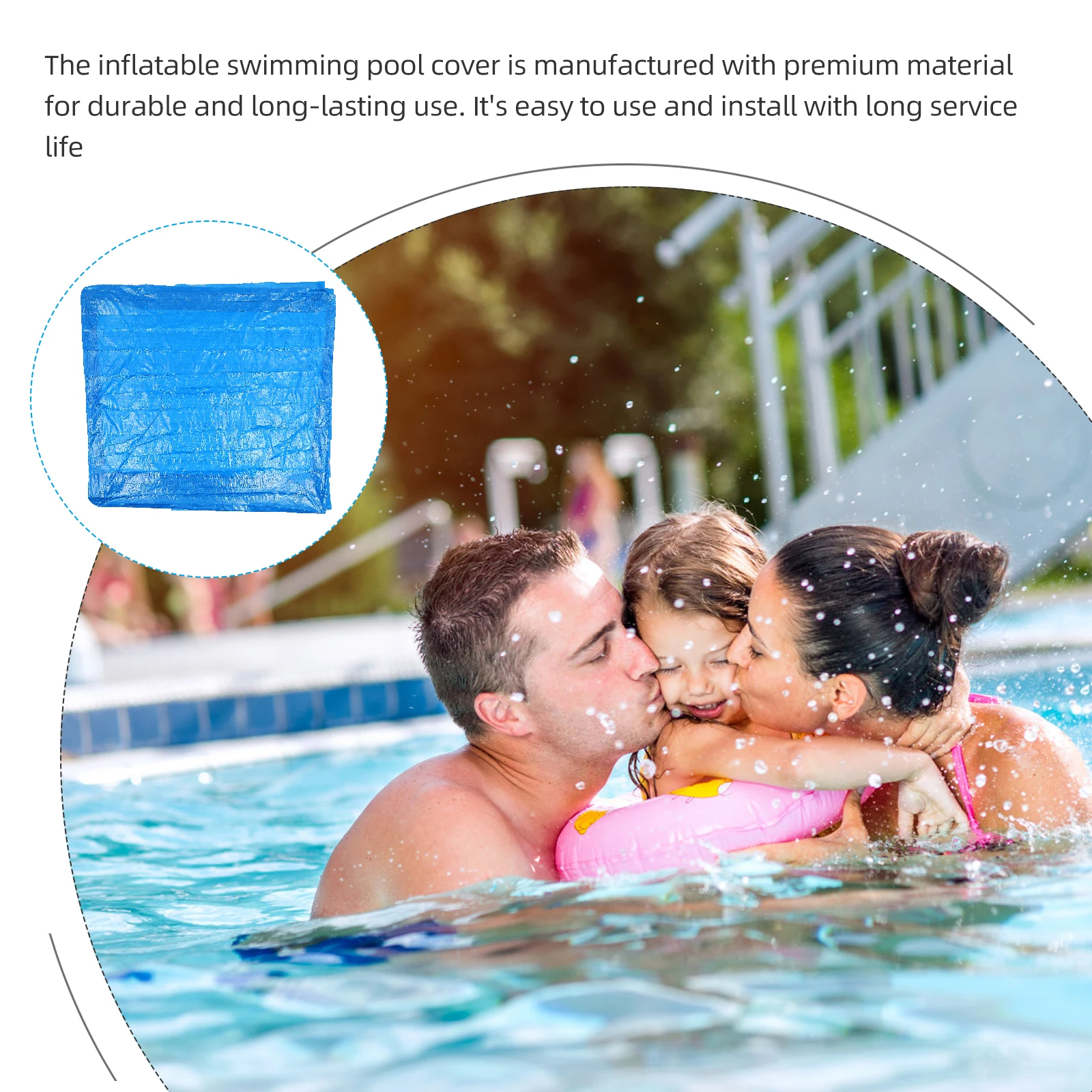 Inflatable Pool Cover Dust proof Bathtub Rectangular Blue Plastic Square Waterproof PE Long term Spa Accessories Storage