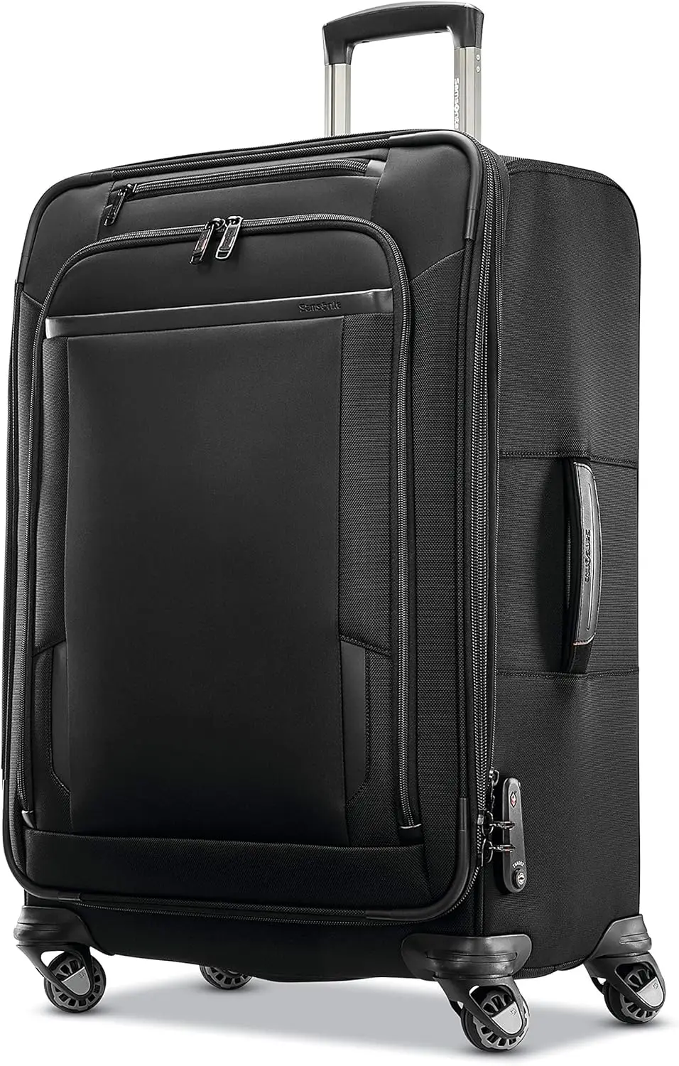 Samsonite Pro Travel Softside Expandable Luggage with Spinner Wheels, Black, Checked-Medium 25-Inch