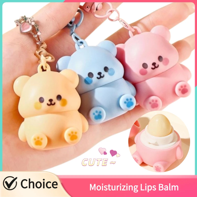 

Бальзам для губ с милым медвежонком для детей, противосухой, против трещин, бальзам для губ, праймер, ремонт, антифриз, растрескивание, уход за губами