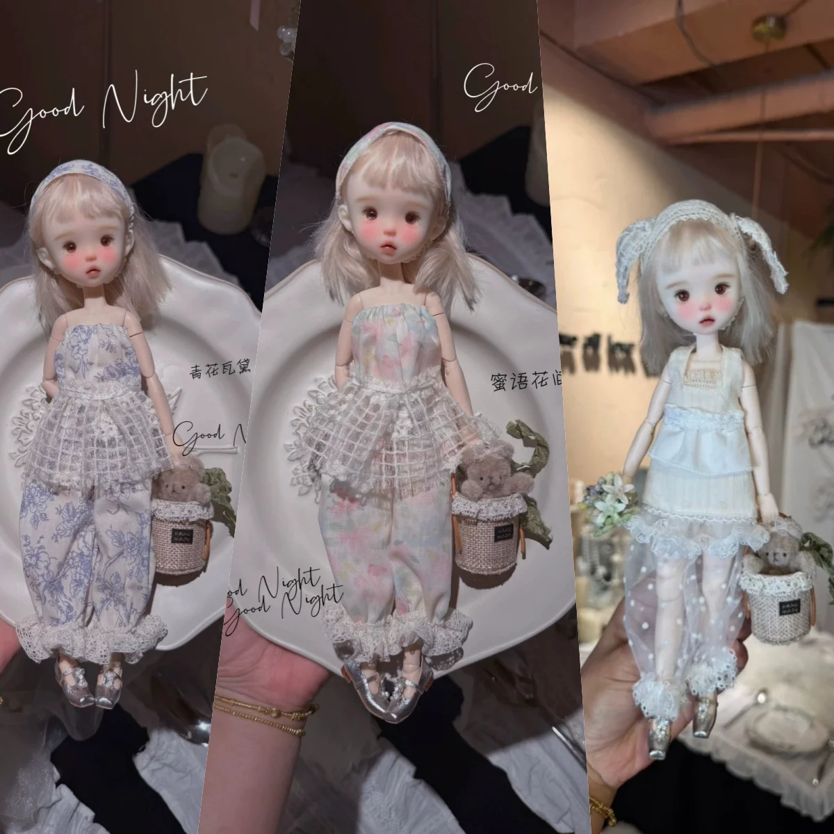 【Only Clothes】Blyth OB22 OB24 Doll's Handmade Jumpsuit Sundress Sheer Pants Hairband Fit Girl Action Figure Azone 19 Model Toys