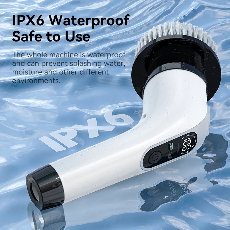 فرشاة تنظيف كهربائية محمولة متعددة الوظائف 10 في 1 مع وظيفة تلسكوبية وأرضية الحمام وأداة تنظيف المطبخ #5