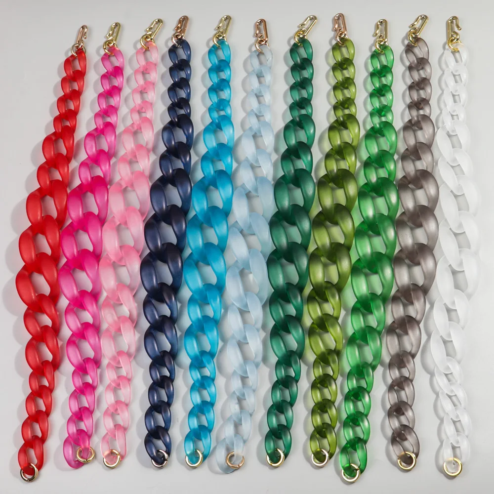 New Matte Colorful Acrylic Big Chunky Choker Necklace for Women Resin Thick Chain Link Collar Pendant Necklaces Fashion Jewelry
