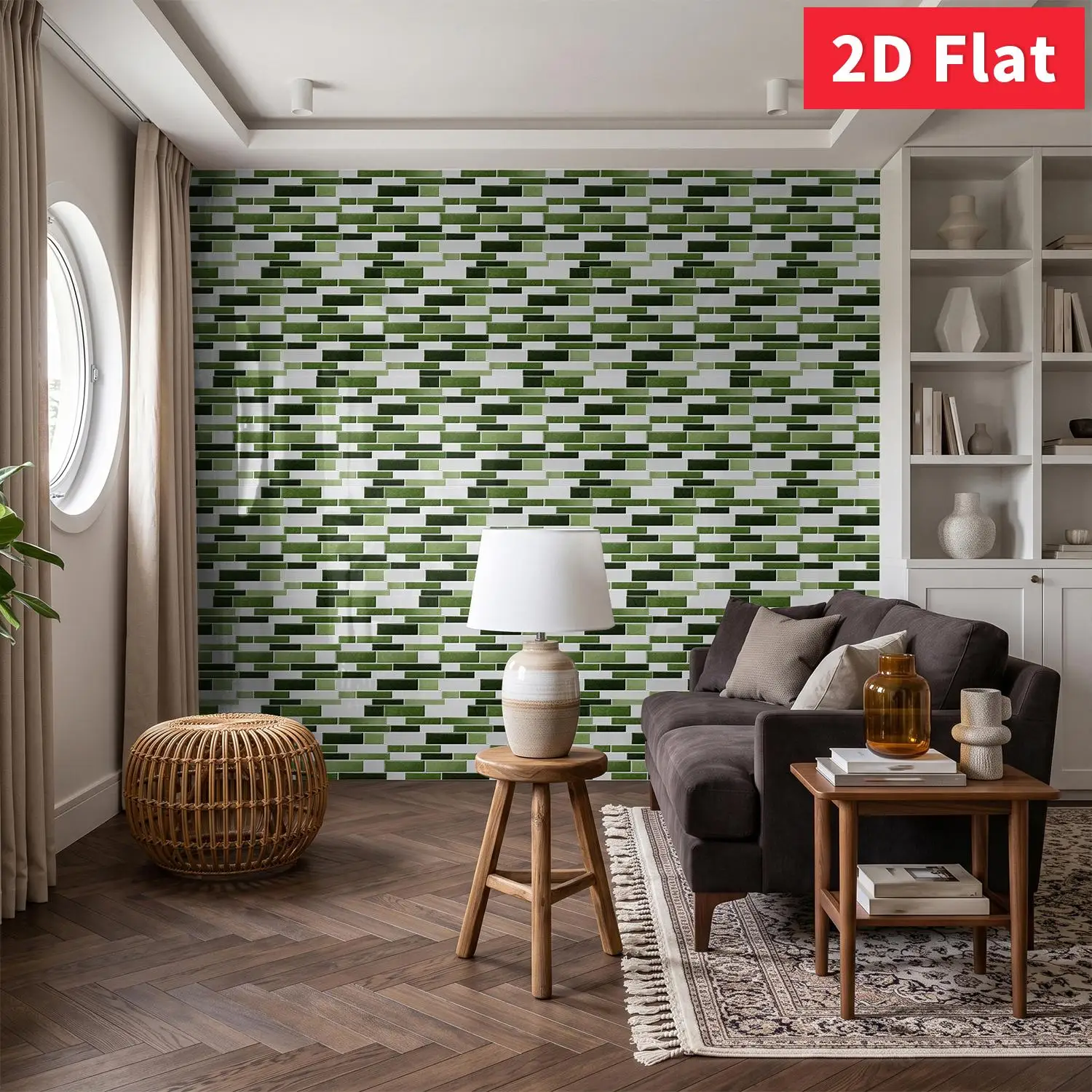 Sage Green Subway Peel and Stick Tile 12×12 Inch Thick Foam Wall Sticker Easy Cut Shower Backsplash