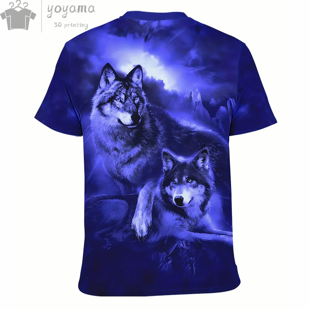 Men\'s Clothing Wolf Pattern 3d Print T-Shirts For Men Summer Fashion Short Sleeve Tee Vintage Street O-Neck Oversized T-Shirt