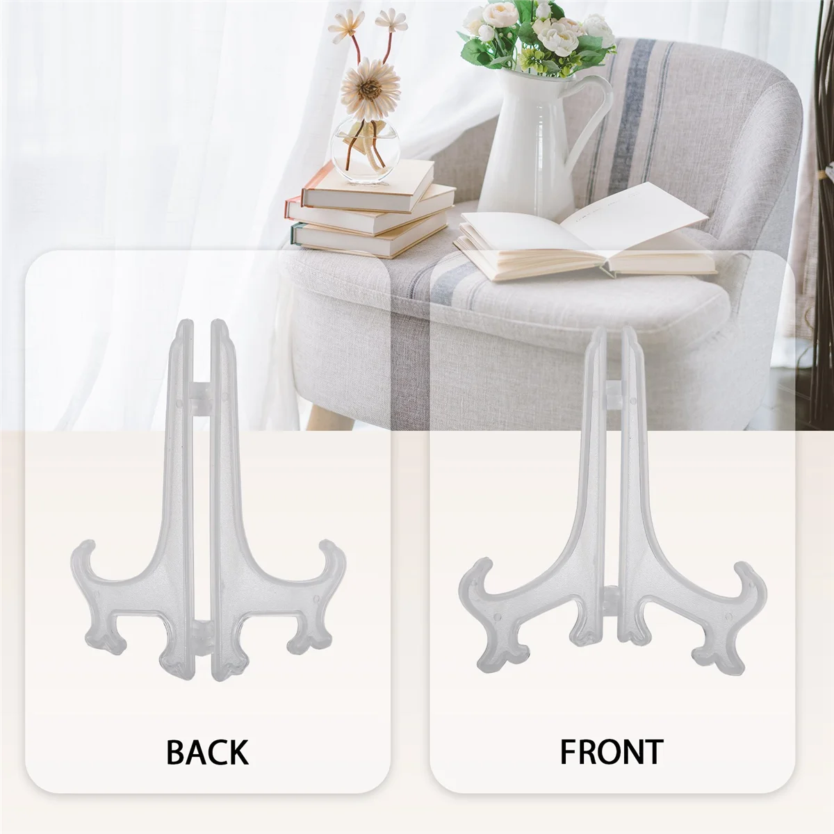 

TCE Transparent 7" Display Easel Stand Plate Bowl Picture Frame Photo Pedestal Holder