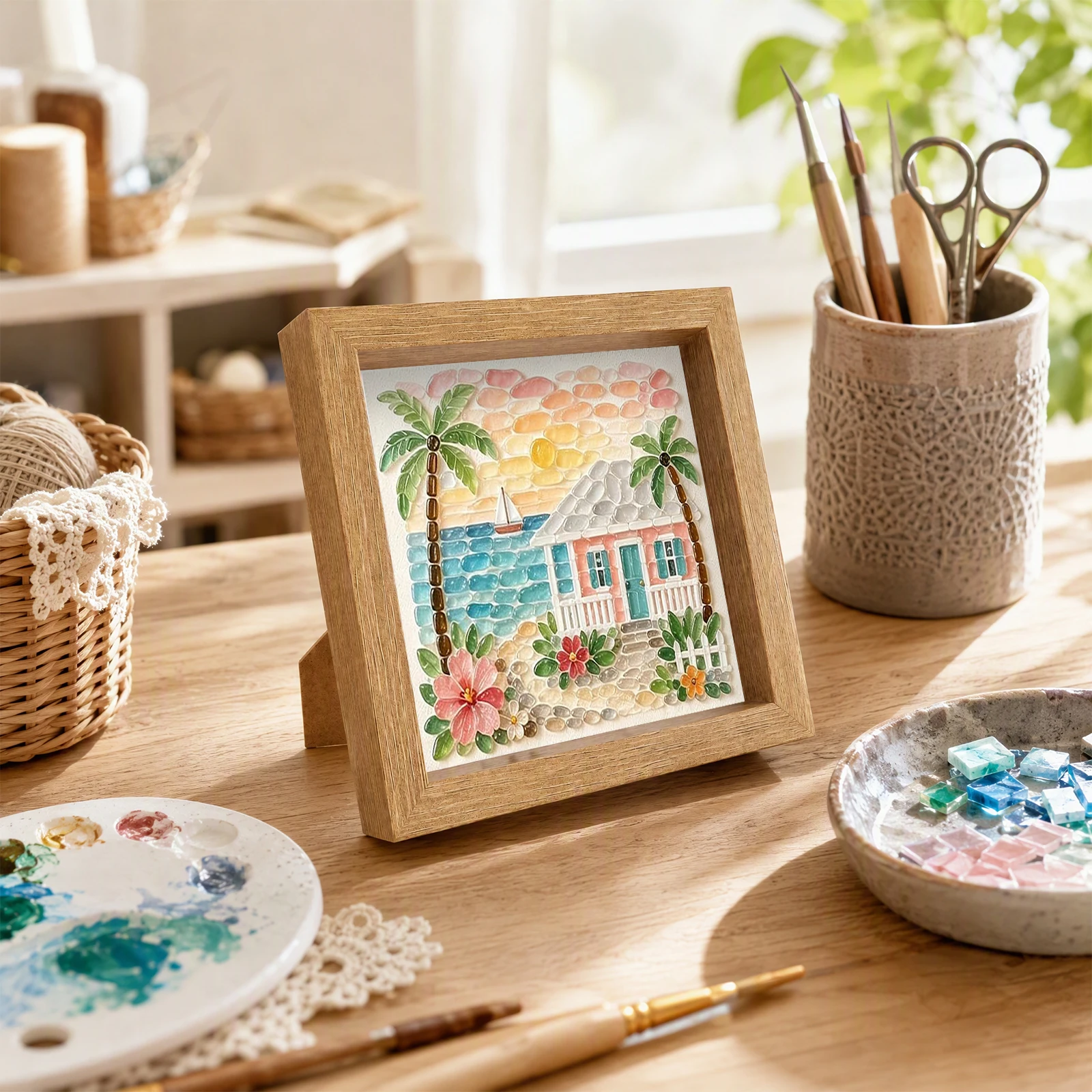 DIY Mosaic Art Kit with Frame - Resin Craft For Beginners review and price