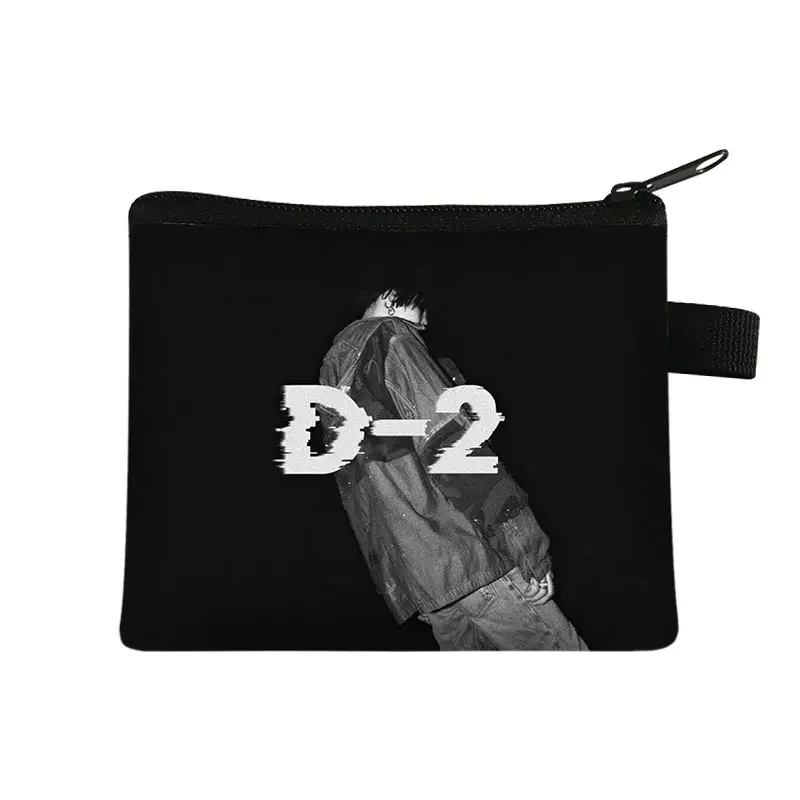 Korean Style AGUST D Print Coin Purse Kpop D2 Daechwita Women Wallet Suga Min Yoongi Credit Card Holder Hip Hop Money Coin Bags