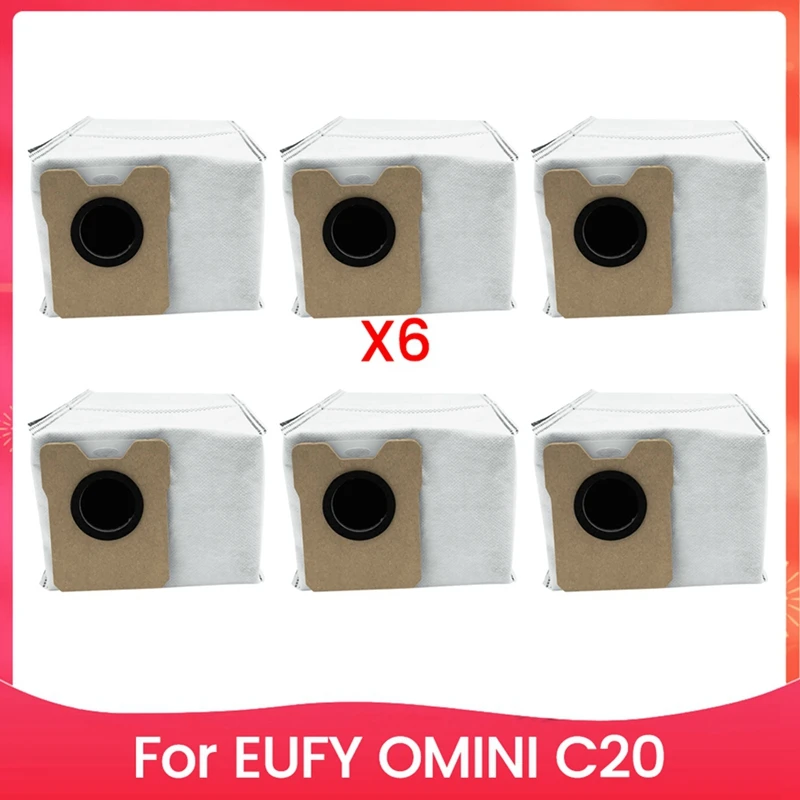 AS94-6Pack Large Capacity Dust Bags For Eufy Omni C20 Vacuum Cleaner, Effective Filtration Replacement Bag