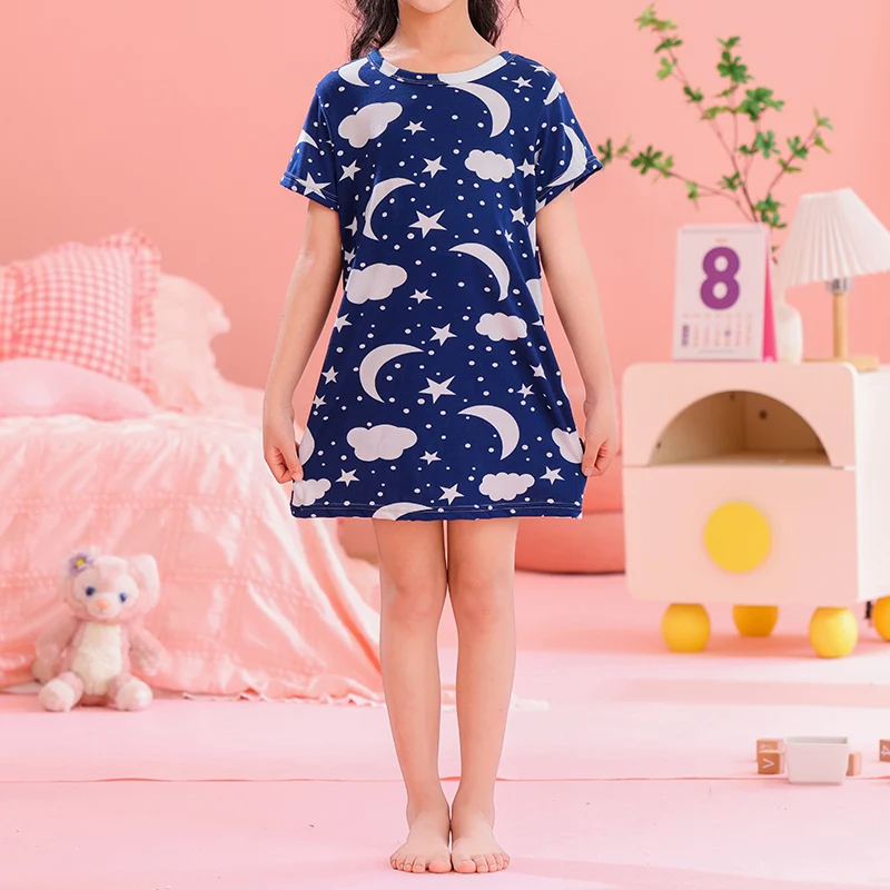 

Детское летнее милое и милое платье, розовая прямая юбка принцессы Love, мягкая и удобная длинная футболка, домашняя юбка «Джокер»