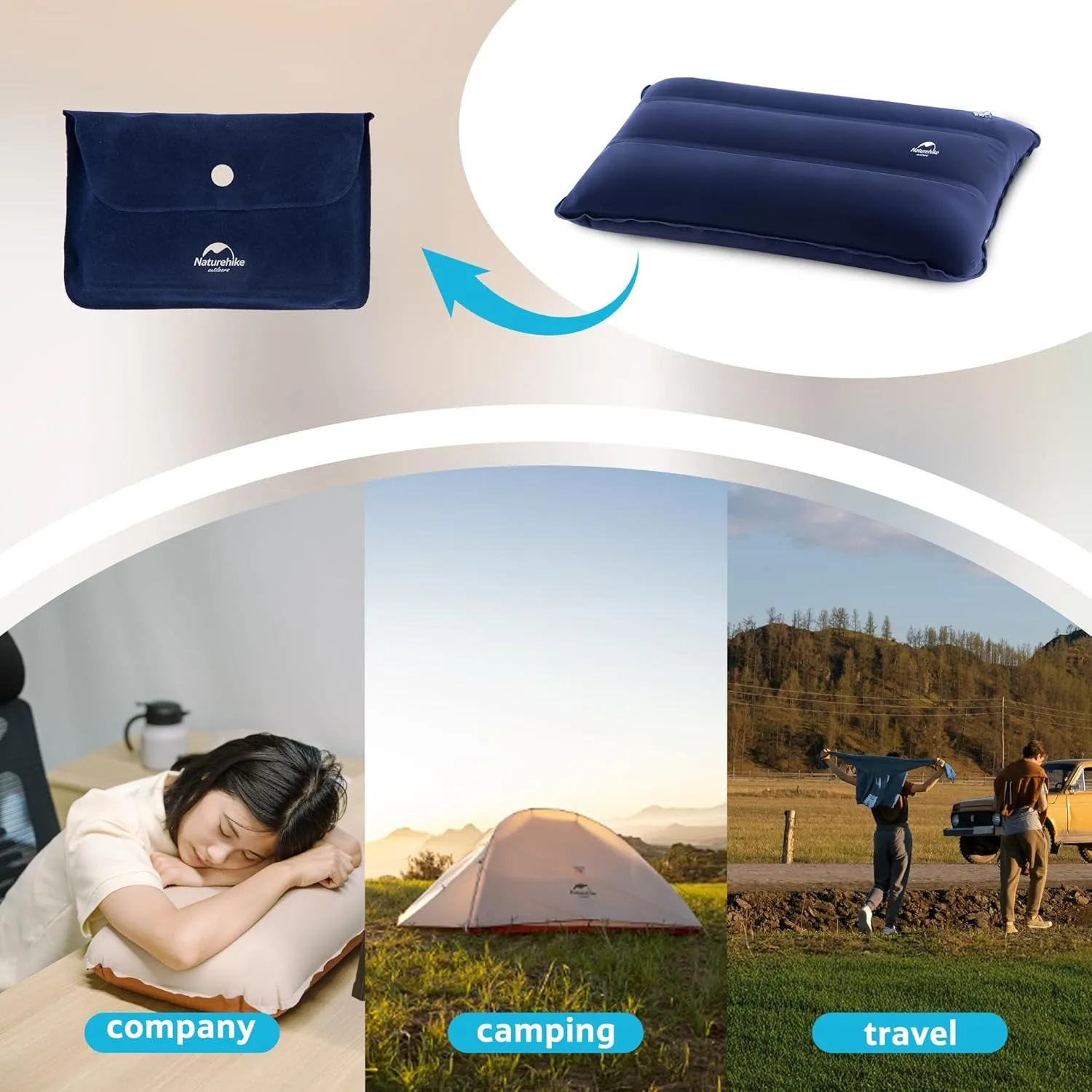 Naturehike Camping Pillow Ultralight Inflatable Pillow for Neck Support Comfortable Portable Backpacking Travel Office Pillow gallery 2