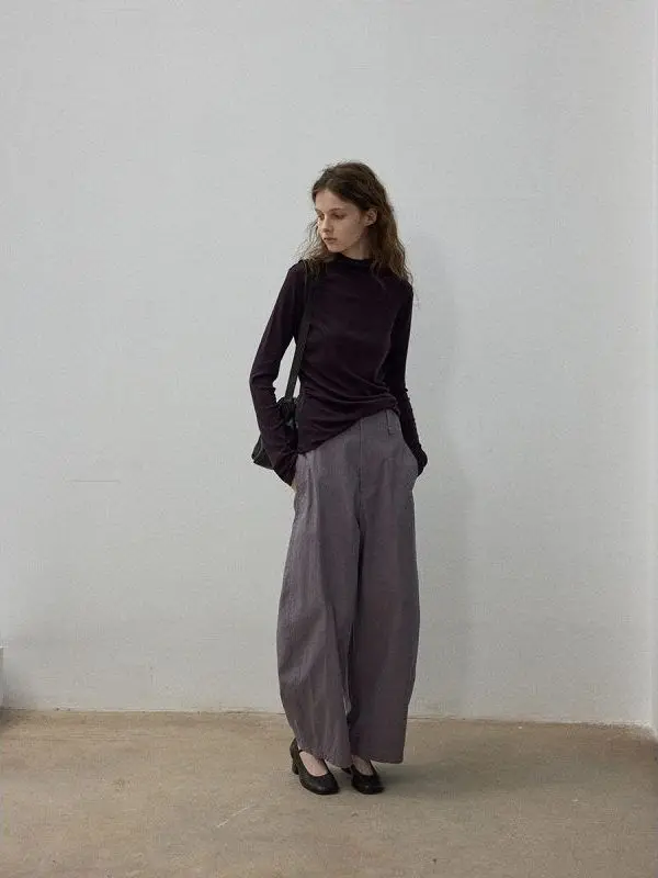 مرحبا سبتمبر الأصلي الخريف جديد حصيرة Sle الرجعية ثنائي اللون سكين سراويل تقليدية M9475 تخفيف خمر ل ث...