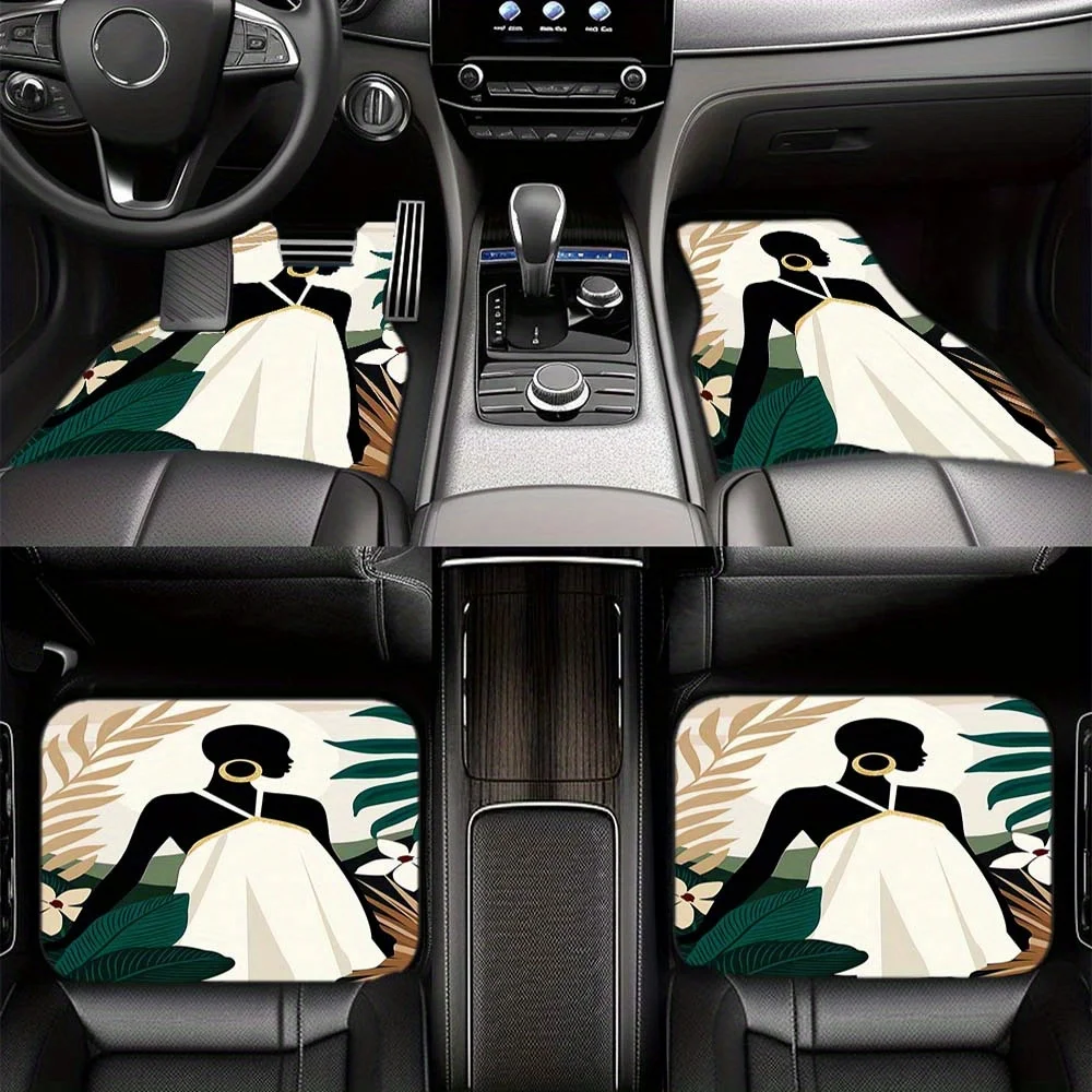 1pc/2pcs/4pcs Spring Style Elegant Woman Car Floor Mats, Stylish Car Interior For Compact Cars, Vans, SUVs And More