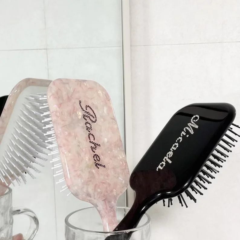 Personalized Square Hair Brush - Hair Care Names ulasan dan harga