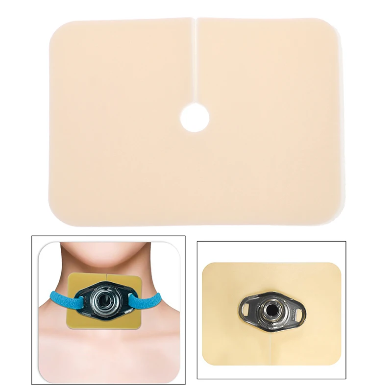 1Pc 9.5*7cm Medical Comfortable Tracheal Ultra-soft Fixation Tracheotomy Tube Pad Gauze For Patients After Surgery Health Care