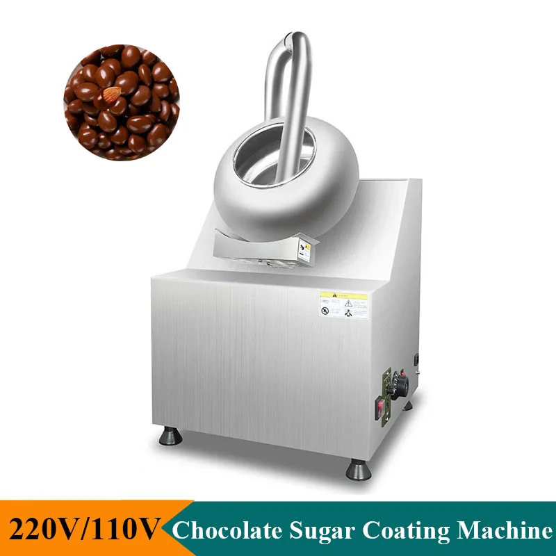 Commercial Chocolate Sugar Coating Machine Electric 220V 110V Candy Peanuts Coater for Snack Shop High Efficiency