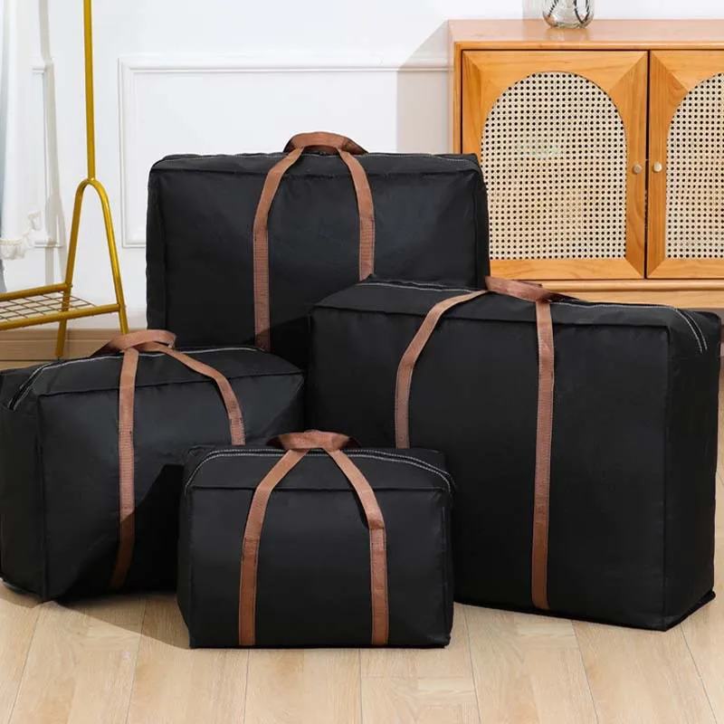 Big Capacity Folding Luggage Bag Travel Clothes Storage Bags Zipper Non-woven Suitcase Foldable Moving House Duffle Bag Handbag