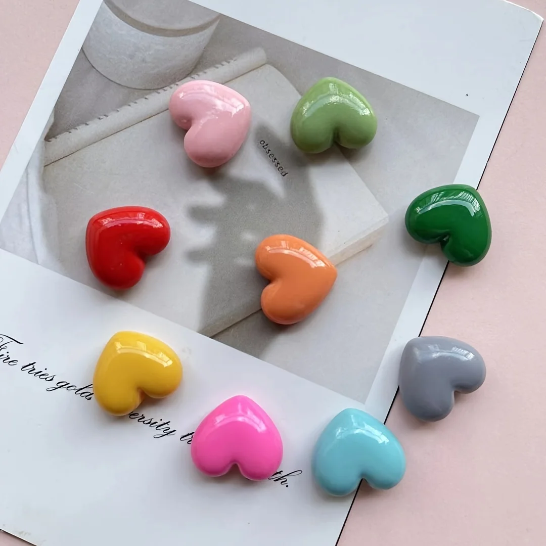 10-Pack Heart-Shaped Plastic Refrigerator Magnets Decorative Magnets for Kitchen Office Whiteboard Storage Cabinet & Dishwasher