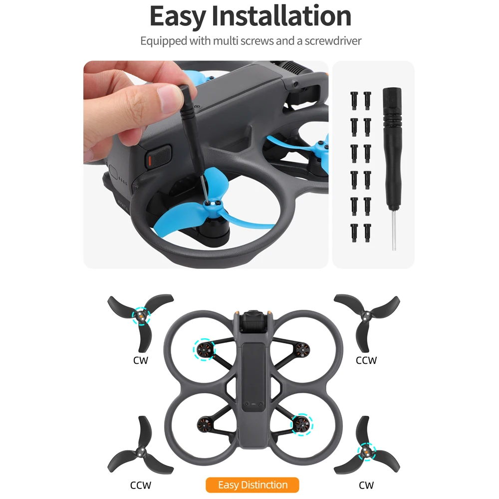 Sunnylife Propellers For DJI Avata 2 Drone Blade Light Weight Wing Fan Replacement Propeller Parts For Avata2 Colorful Paddles