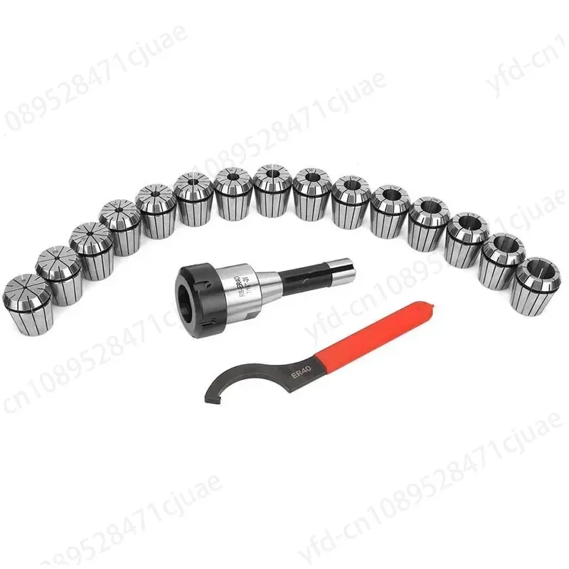 R8-ER40 Chuck Suit 15PCs British R8 Handle Collet Set Suit 15 Collet Wrench for Milling Machine