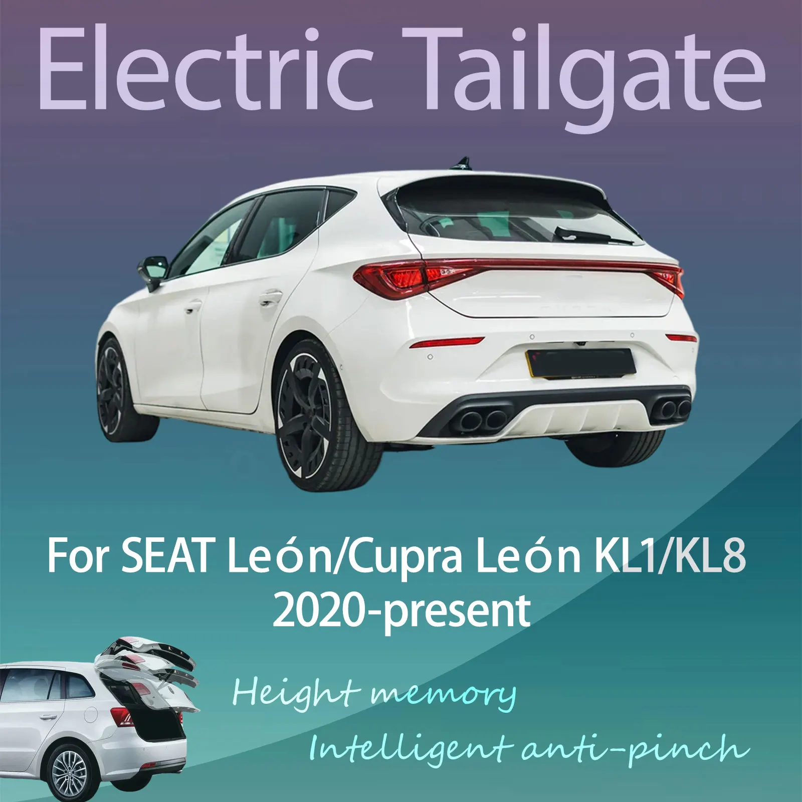 

For SEAT León/Cupra León KL1/KL8 2020-present Electric Tailgate with Sensor Trunk Anti-pinch Memory Height Intelligent Operation