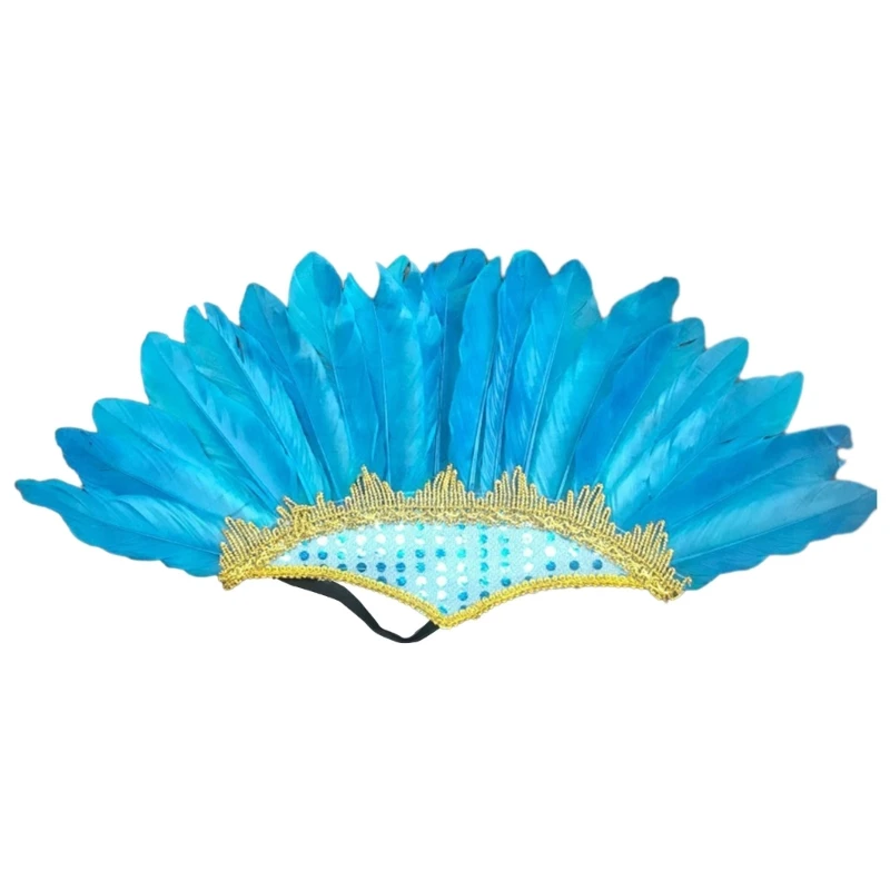 Y1UB Ethnic Indian Headband Role Play Costume Accessorie Hairband Carnivals Celebration Headdress FatTuesday Headwear