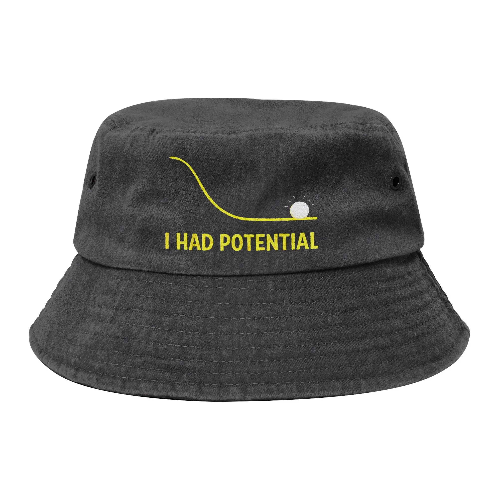 I Had Potential Sarcastic Meme Bucket Hats Teen Project Hail Mary Distressed Denim Fishing Fisherman Cap Getaway Headwear Bob