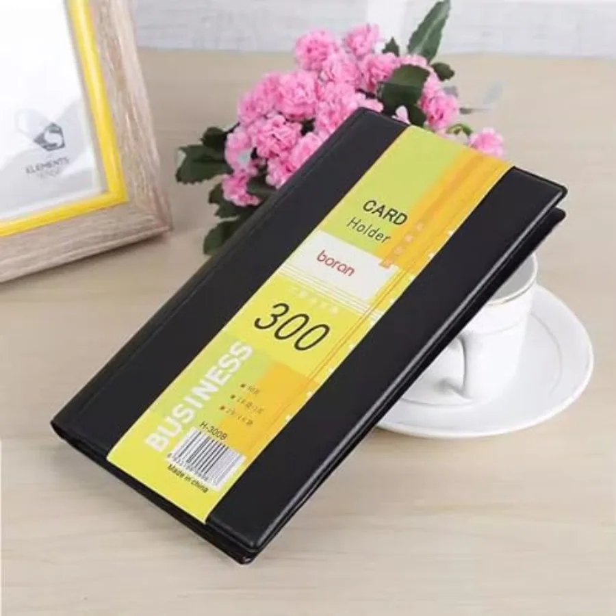 الجلود المهنية بطاقة الأعمال حامل كتب المنظم 300 بطاقة سعة كتيب بطاقة الائتمان بو لي حامل بطاقات التخزين للرجال #6