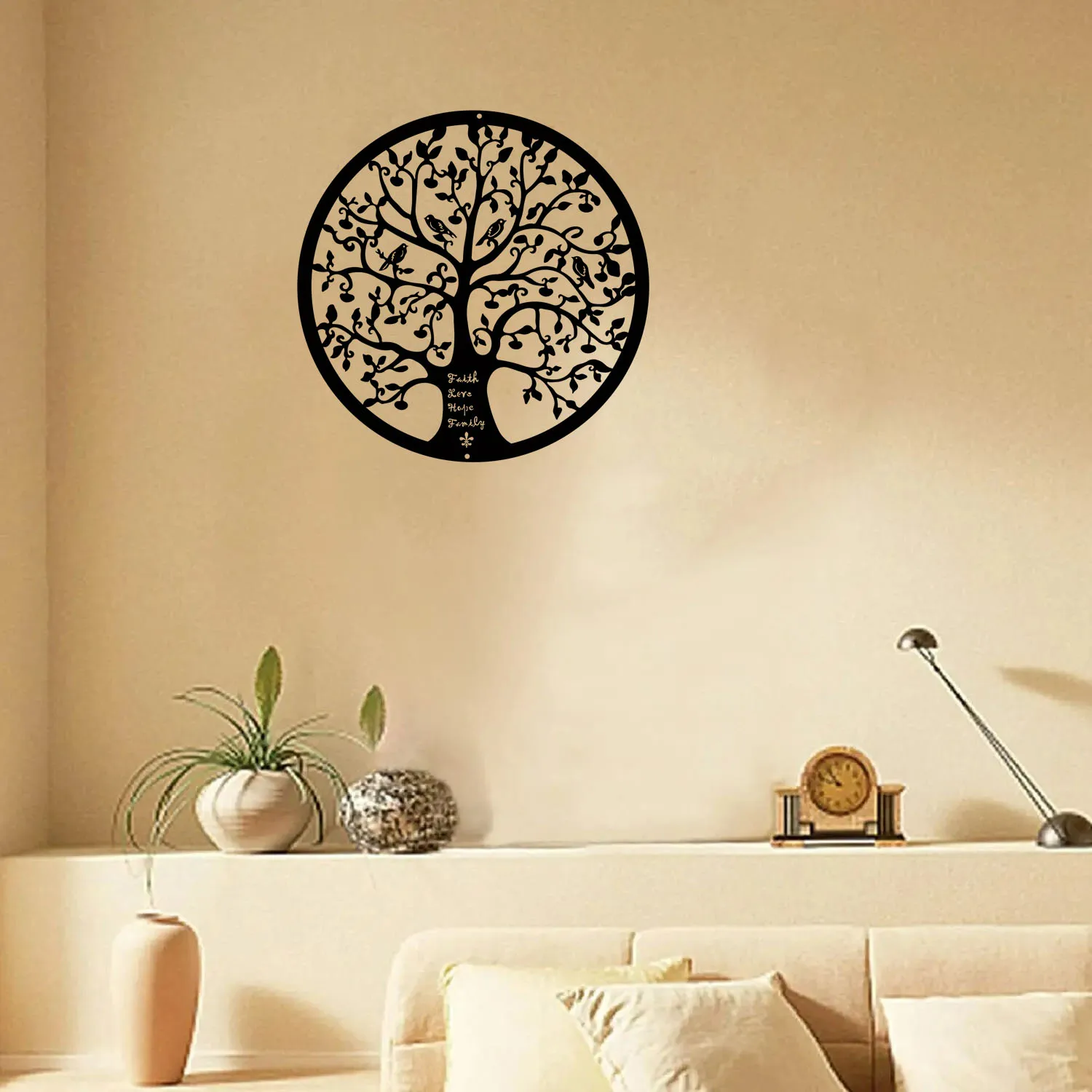 

Crafts 1pc Modern Tree Life Metal Wall Decor - Black Line Sculpture for Home and Office Decor Wall decor metal wall hanging