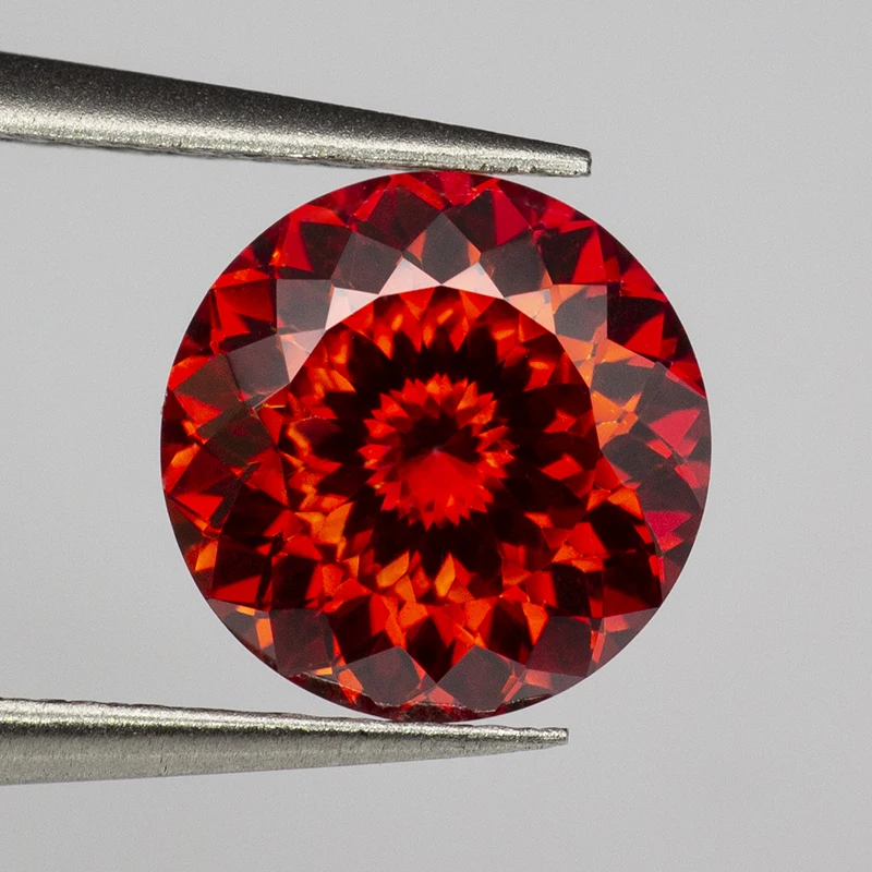 Red Color Moissanite Loose Stone 100 Faces Cut Russain Cut Moissanite Diamonds Pass Diamond Tester with GRA Certificate