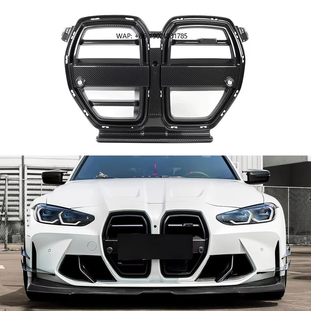 SOOQOO V2 Prepreg Carbon Fiber Front Grille With ACC Sensor for M3 G80 G81 M4 G82 G83 2021+