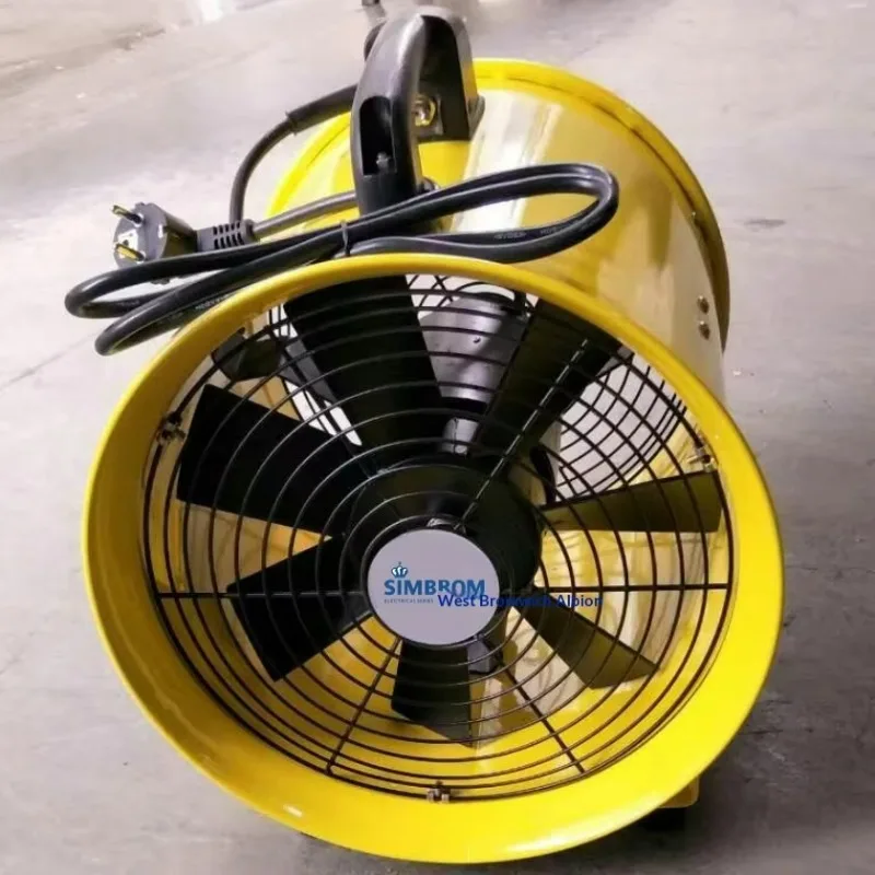 LU 14 Inch Electric Non-explosion-proof Portable Axial Flow Fan 110V/220V Pipeline Industrial Ventilation Yellow Exhaust Fan