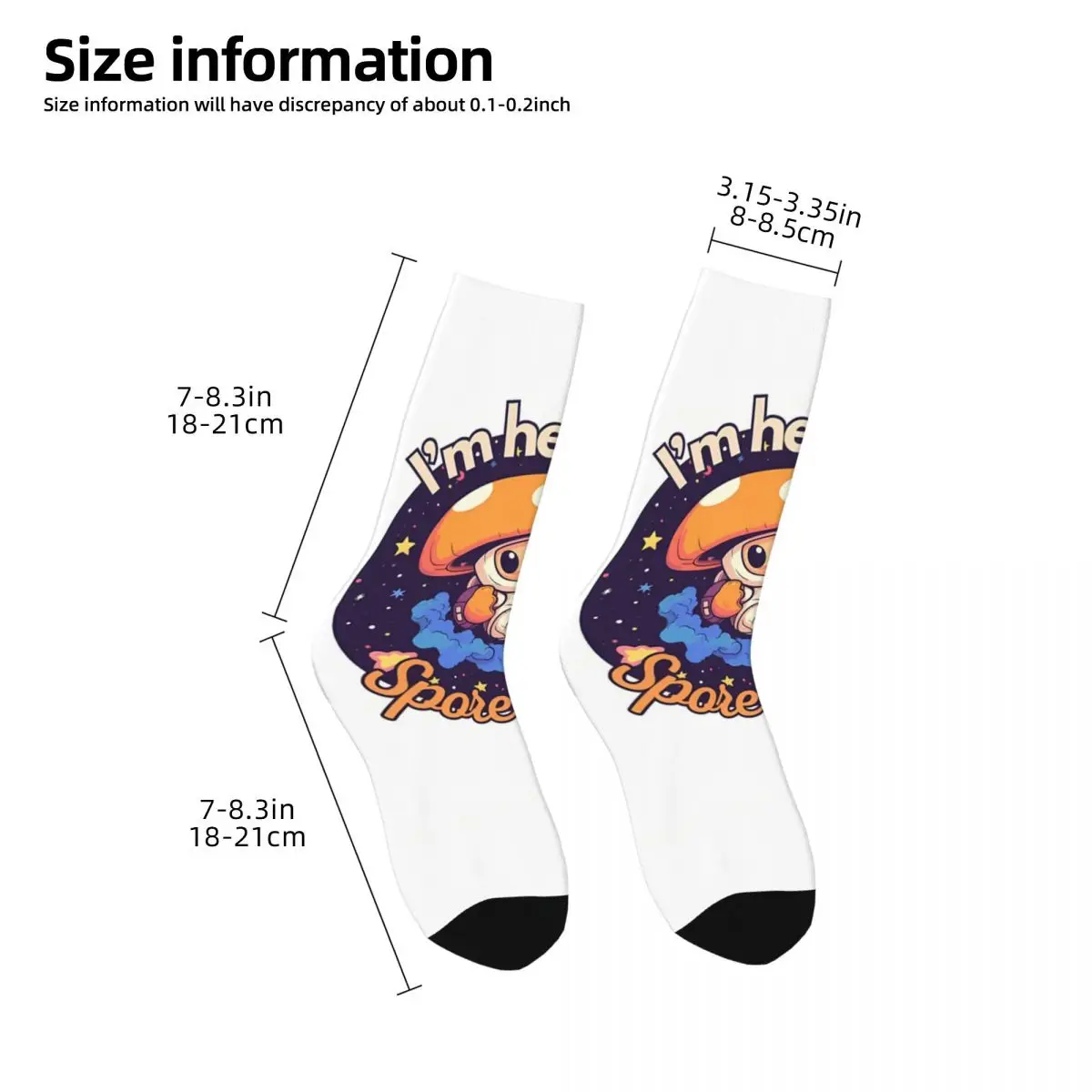 Vintage Space Explorer Men's Socks Mushroom Unisex Novelty Seamless Printed Happy Crew Sock Gift