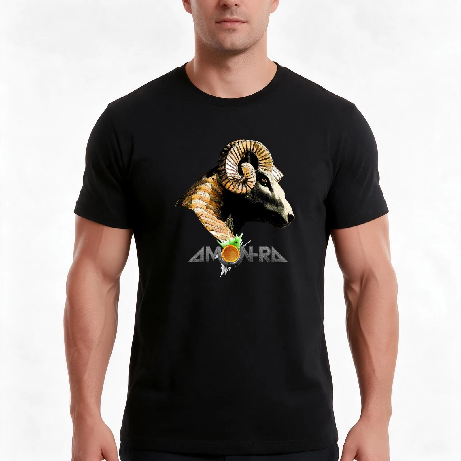 Amun-Ra Egyptian Ram God of Self Creation (by ACCI) T-Shirt Summer Casual Cotton Tee Oversized Streetwear Tops 100% Cotton