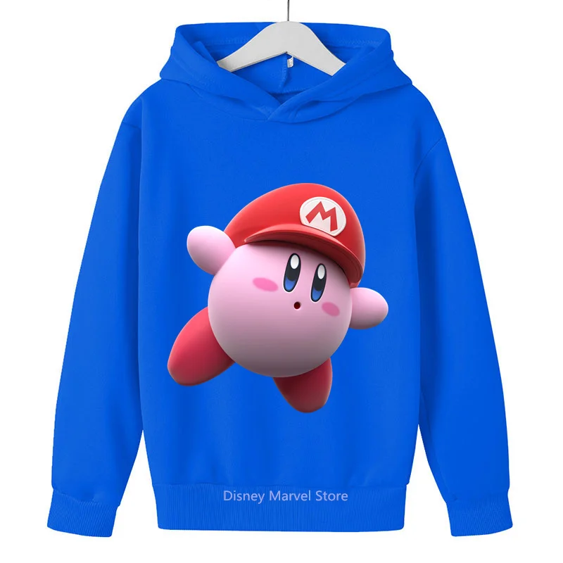 2024 Autumn Hoodie with Kirby Game Print - Kids\' Fashionable Outdoor Wear for Boys & Girls - Ideal for Ages 3-14