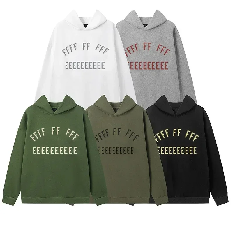 FW24 Classic Brand Men's Hoodies Chest Two Rows Letter Hoodies Luxury Design Couple High Street Cotton Loose Hoodie Sets