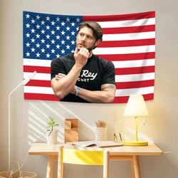 Jensen Tapestry Ackles American Flag Famous Actor Home Decor Wall Hanging  Bedroom Dorm Backdrop Room Decoration Items Fans Gift