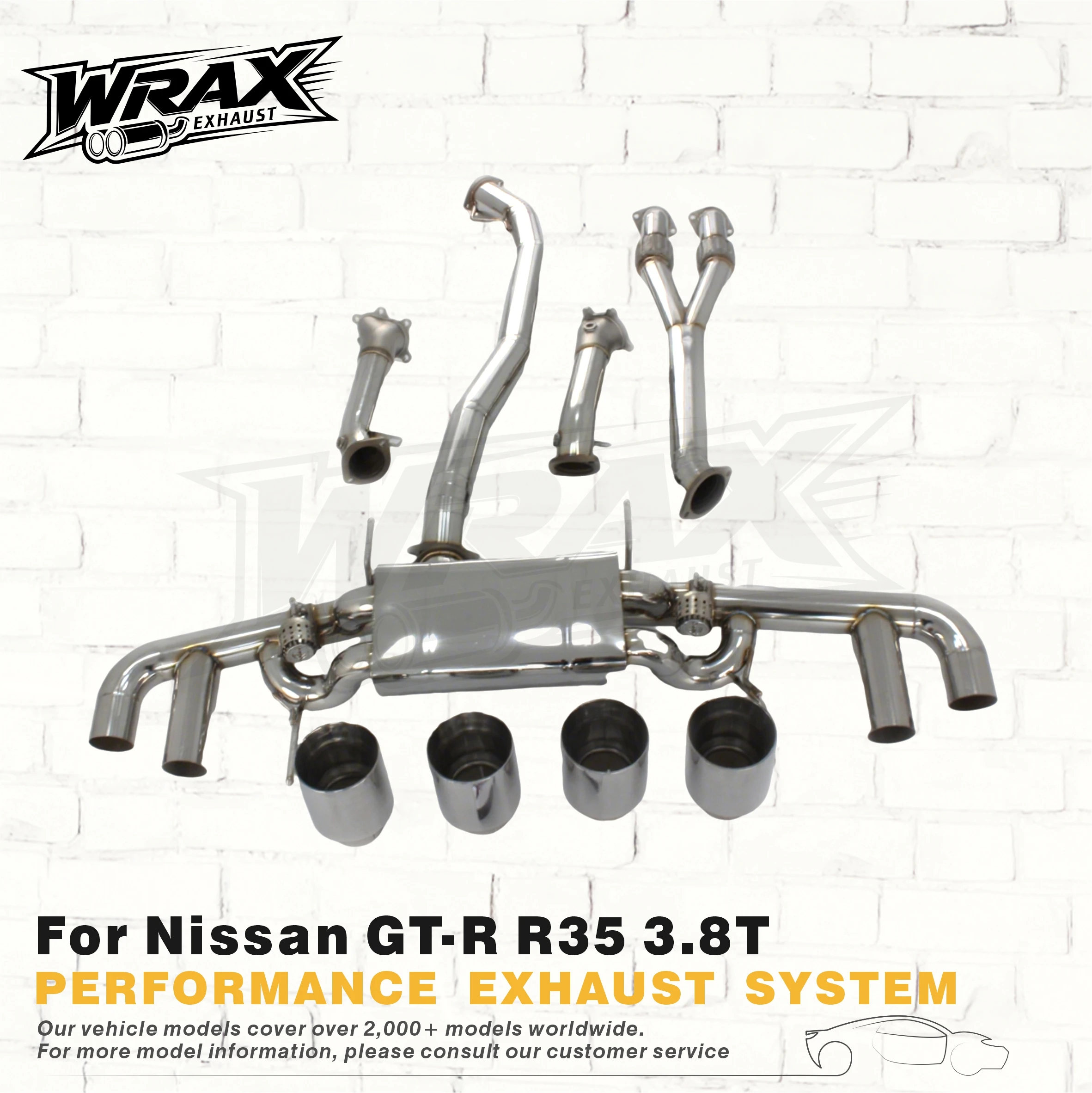 

Выхлопная система для Nissan GT-R R35 3.8T, нержавеющая сталь SS304, без катализатора, регулируемый клапан, Catback, спортивный стиль, идеальная установка