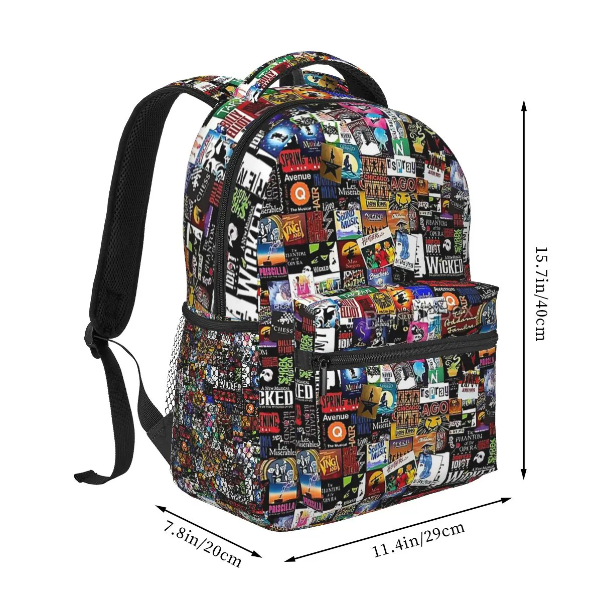 Collage II Musical Backpacks Boys Girls Bookbag Children School Bags Cartoon Travel Rucksack Shoulder Bag Large Capacity