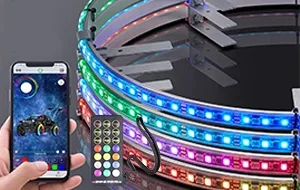 Versatile Double-Row LED Wheel Ring Light Adjustable Size for 14 to 18 Inches Rim Universal Cars Others Car Light Accessories