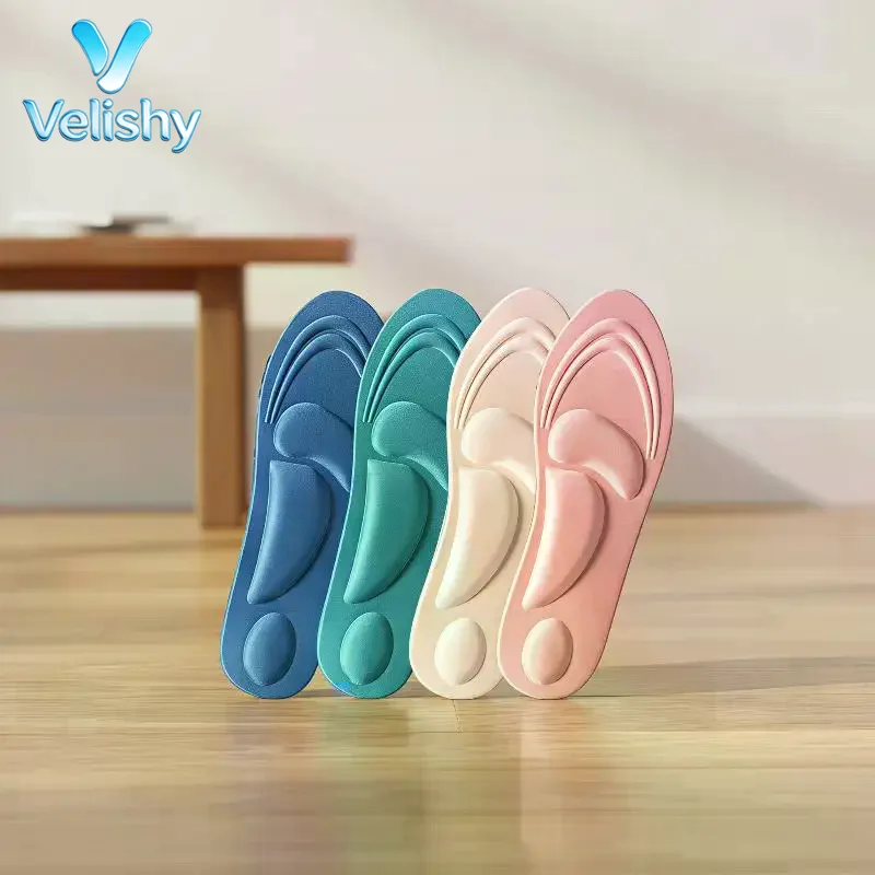 4D Memory Foam Insoles Foot Pain Relief Breathable Deodorant Pads for Men Women Walking Sneakers 1 Pair