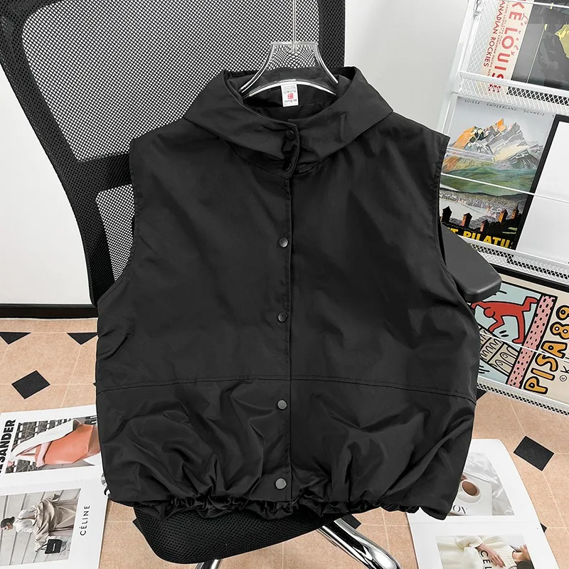 

Модный спортивный жилет с капюшоном 2025 года, новый, свободный крой, молодежный летний танцевальный костюм, на одной пуговице