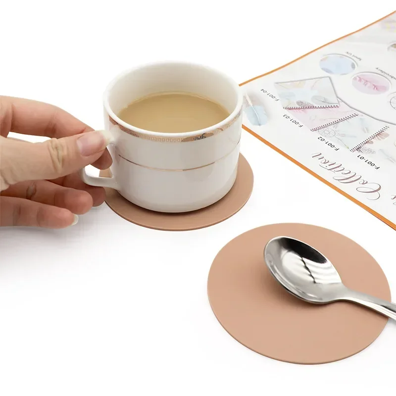 3pcs Silicone coaster and bowl mat Morandi color Nordic styleBeverage Coaster Mat Glass Hotware Decoration Tray Silicone - view 2