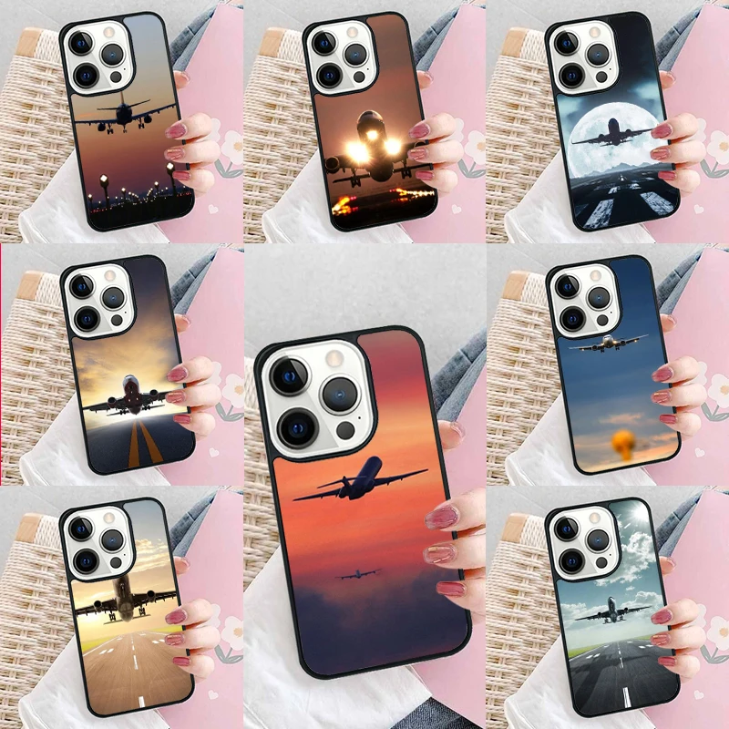 Vintage Take Off Airplane Phone Case Cover for iPhone 16 Promax 15 Pro 13 14 Plus 11 12 Mini XR XS MAX Coque