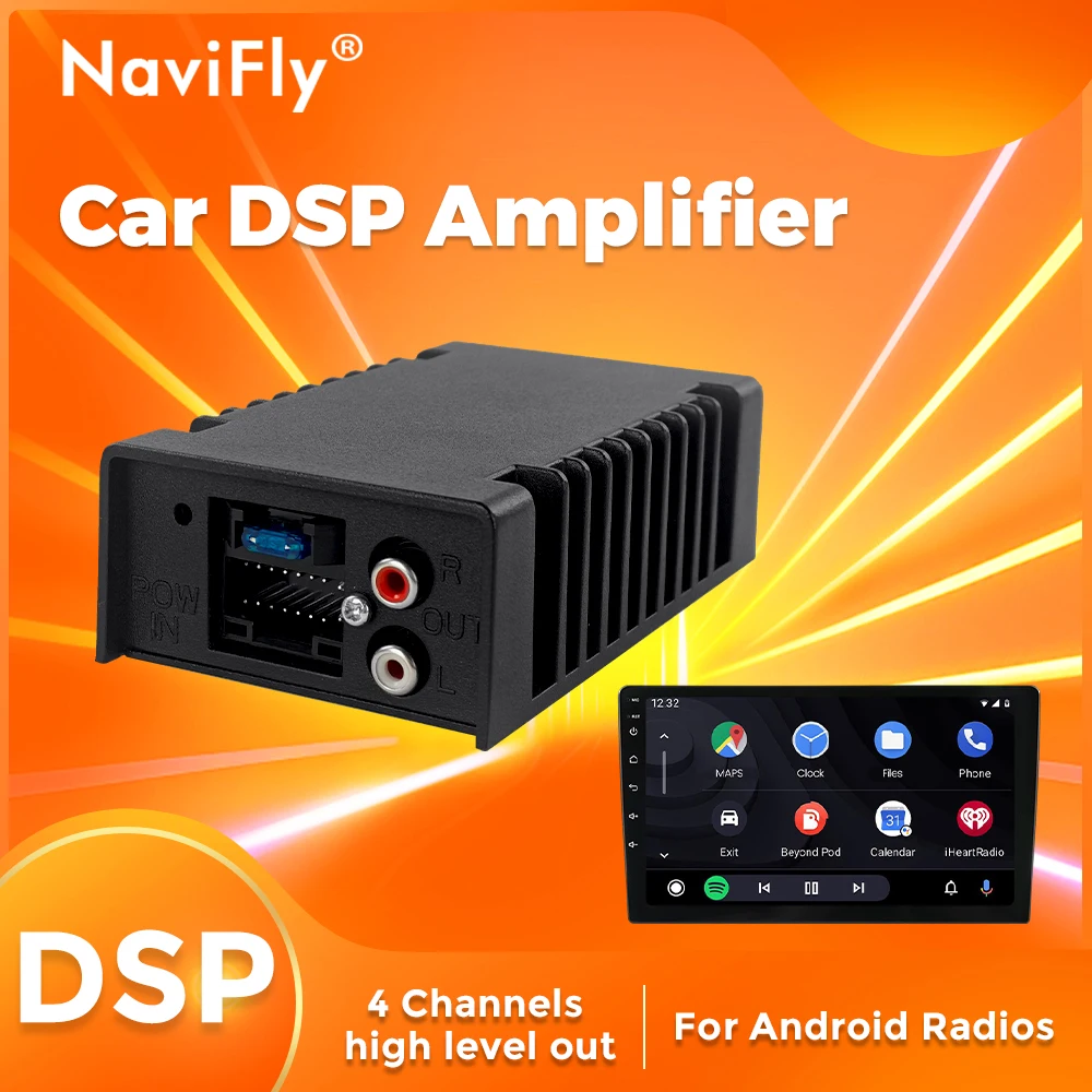 

Navifly DSP Amplifier Car Audio Processor 4*39W For Android Radio Stereo HIFI Speakers Improve Subwoofer Plug And Play 4 Channel
